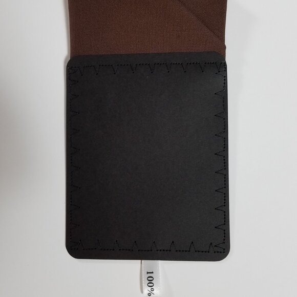 New - Dark Brown Cotton Pre-Folded Pocket Square Handkerchief Insert - Picture 4 of 7